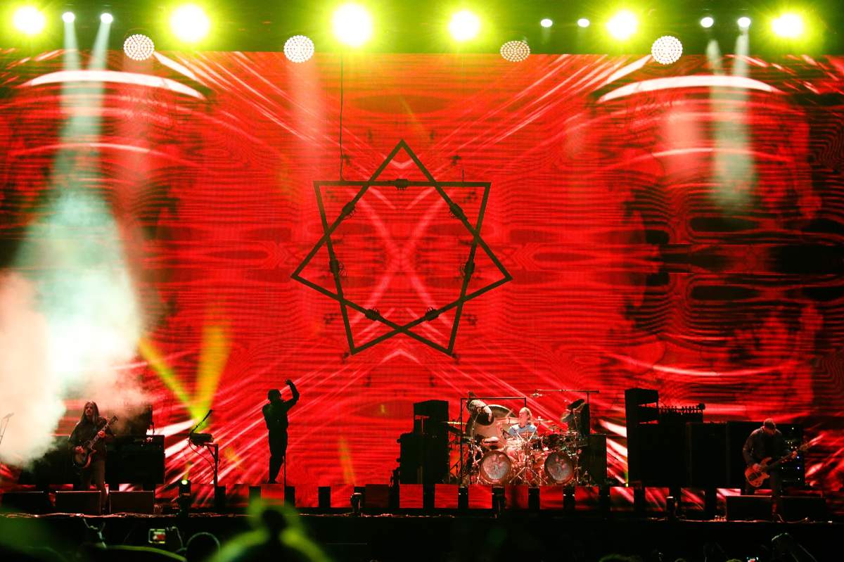 (L-R) Adam Jones, Maynard James Keenan, Danny Carey and Justin Chancellor of Tool perform live onstage, on June 4, 2017, in New York City.