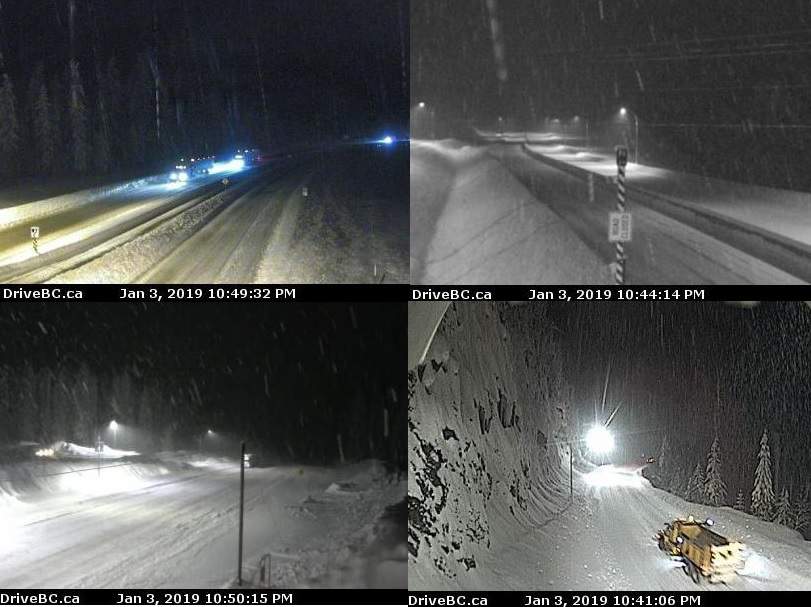 The route between Golden and Revelstoke on Highway 1 received more than half a metre of snow in 24 hours Thursday, Jan. 3.