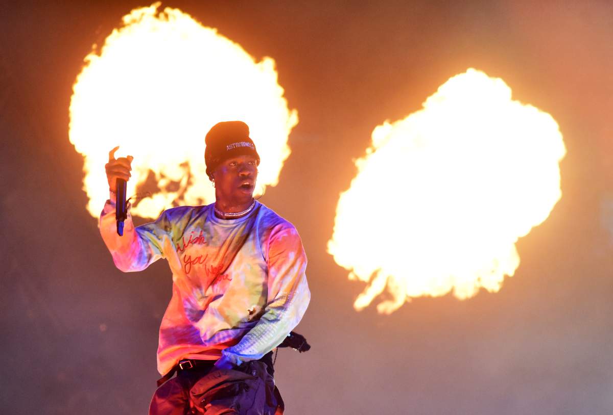 Travis Scott performs during his ‘Astroworld’ tour at the Oracle Arena on Dec. 16, 2018, in Oakland, Calif.
