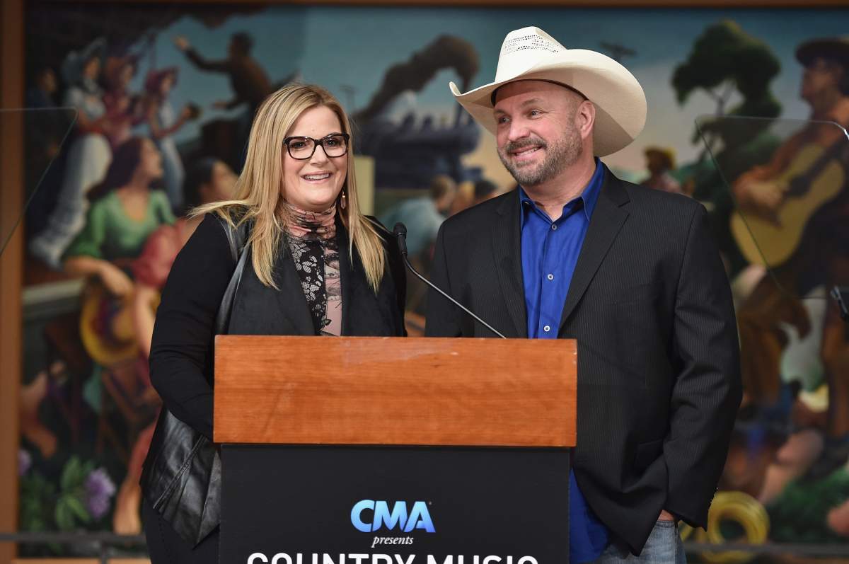 Trisha Yearwood and Garth Brooks at the Country Music Hall of Fame and Museum on March 27, 2018 in Nashville, Tenn.