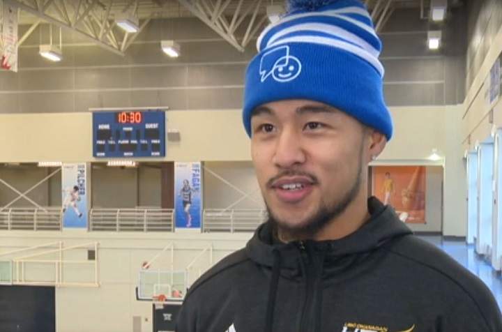 The UBCO Heat men’s basketball team, including captain Aldrich Berrios, will host the UVic Vikes twice this weekend.