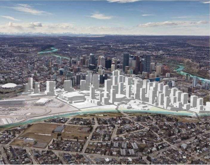 A look at the Victoria Park neighbourhood seen in the Rivers District Master Plan from the Calgary Municipal Land Corporation.