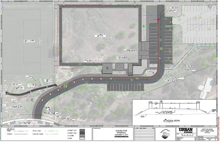 The layout plans of the multi-use sports dome in West Kelowna.