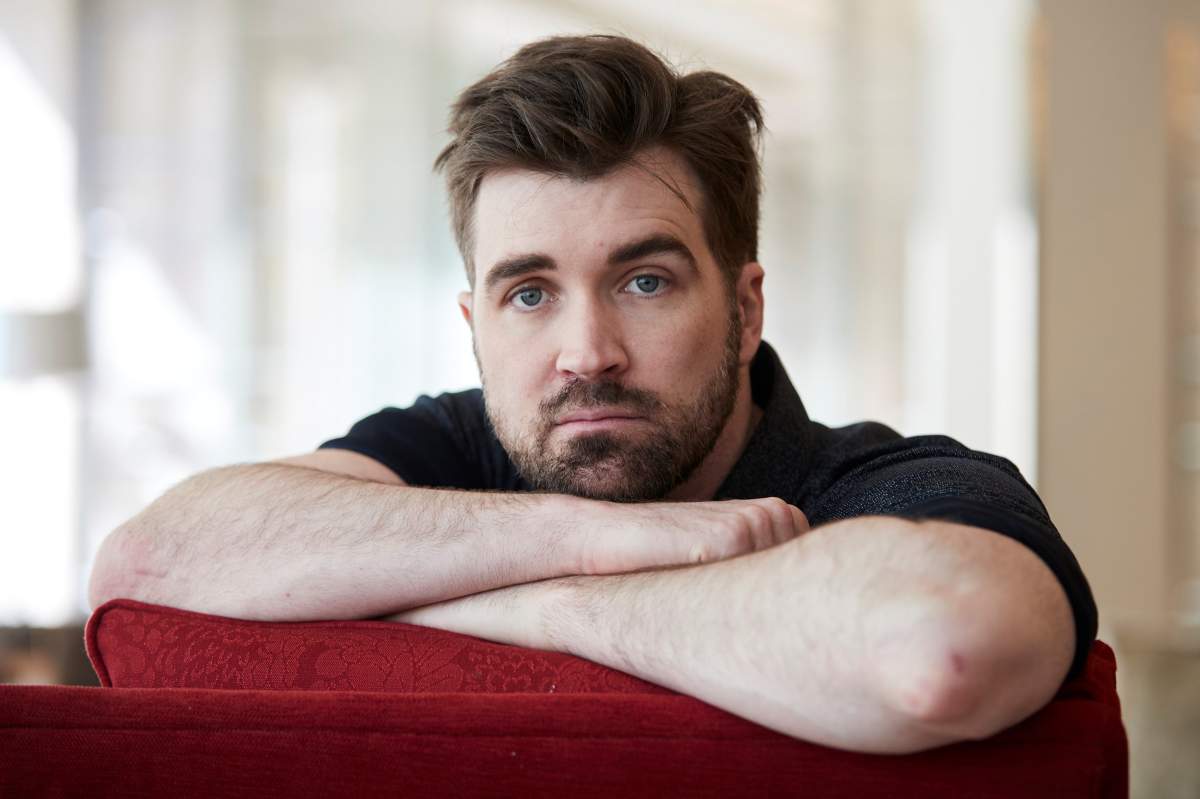 Dan Mallory, known as writer A.J. Finn, poses during the presentation of his debut novel 'The Woman in the Window' in Barcelona, Spain, on April 9, 2018.  