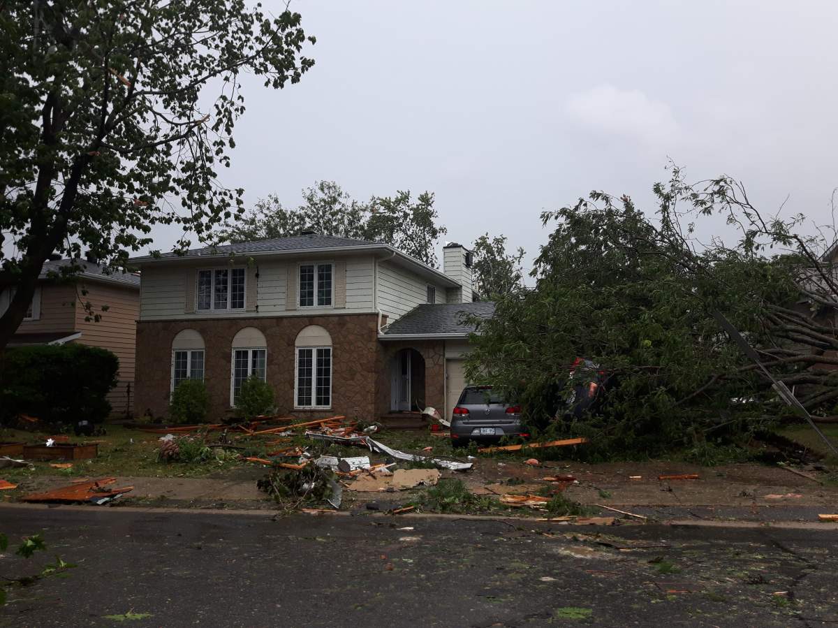 An image of Renata Scorsone’s home in Craig Henry, captured just before 6:15 p.m. on Sept. 21, 2018, after an EF-2 tornado blasted through Ottawa’s west end.
