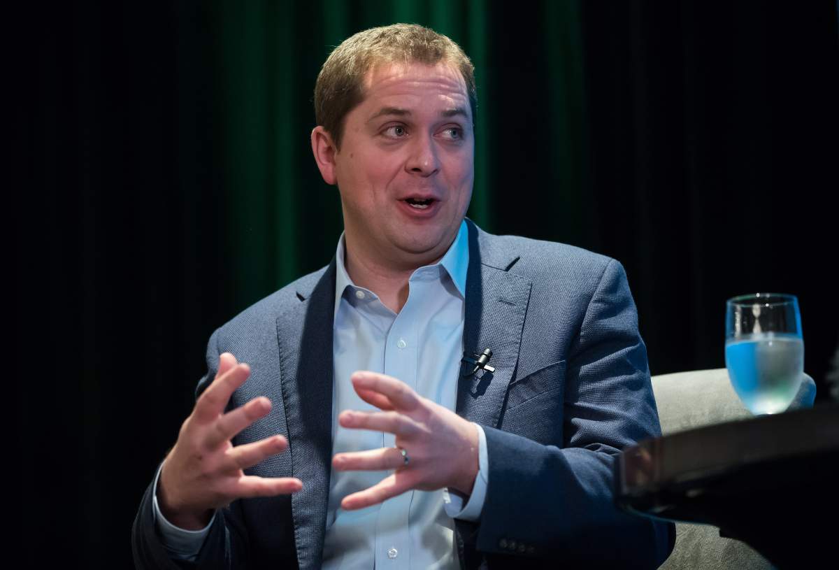 Conservative Leader Andrew Scheer responds to a question during a Surrey Board of Trade event, in Surrey, B.C., on Friday February 1, 2019. 