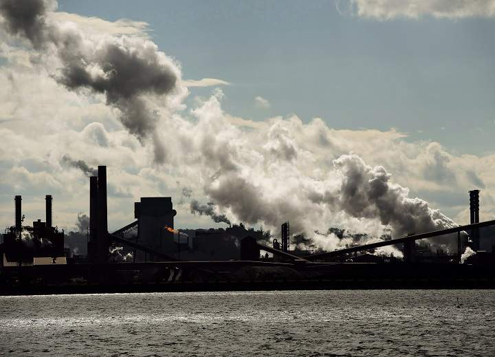 The steel mills in the Hamilton waterfront harbour are shown in Hamilton, Ont., on Tuesday, October 23, 2018.  