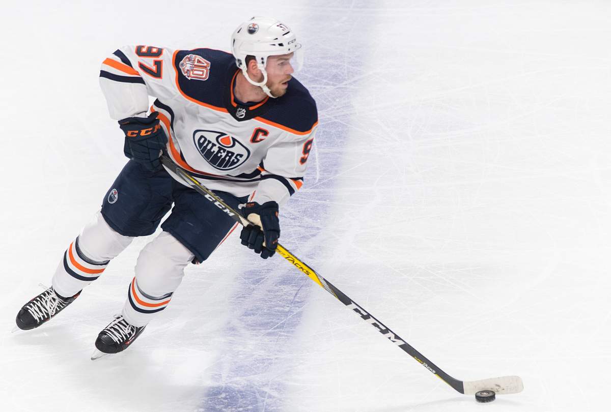 Edmonton Oilers' Connor McDavid skates during an NHL hockey game aginst the Montreal Canadiens in Montreal, Sunday, February 3, 2019.THE CANADIAN PRESS IMAGES/Graham Hughes.