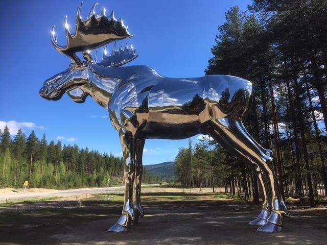 The rival moose sculpture to Moose Jaw, Sask.’s Mac the Moose, located in the Norwegian municipality of Stor-Elvdal, is shown in a handout photo. Its deputy mayor Linda Henriksen will visit the Saskatchewan city this week to take in the sights, meet civic officials and see Mac the Moose for herself in person. THE CANADIAN PRESS/HO-Linda Henriksen MANDATORY CREDIT