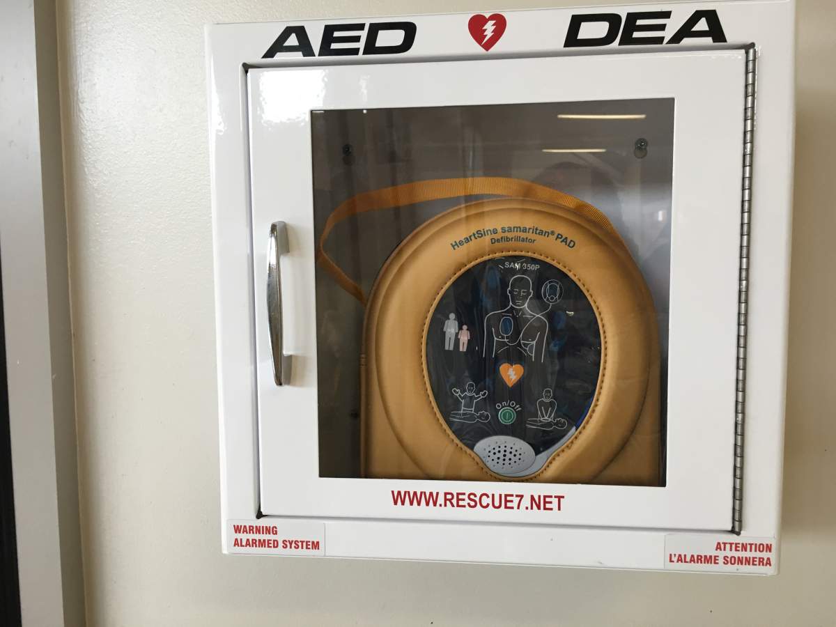 This is the automated external defibrillator (AED) that the teachers used, along with their CPR skills, to save the student’s life.