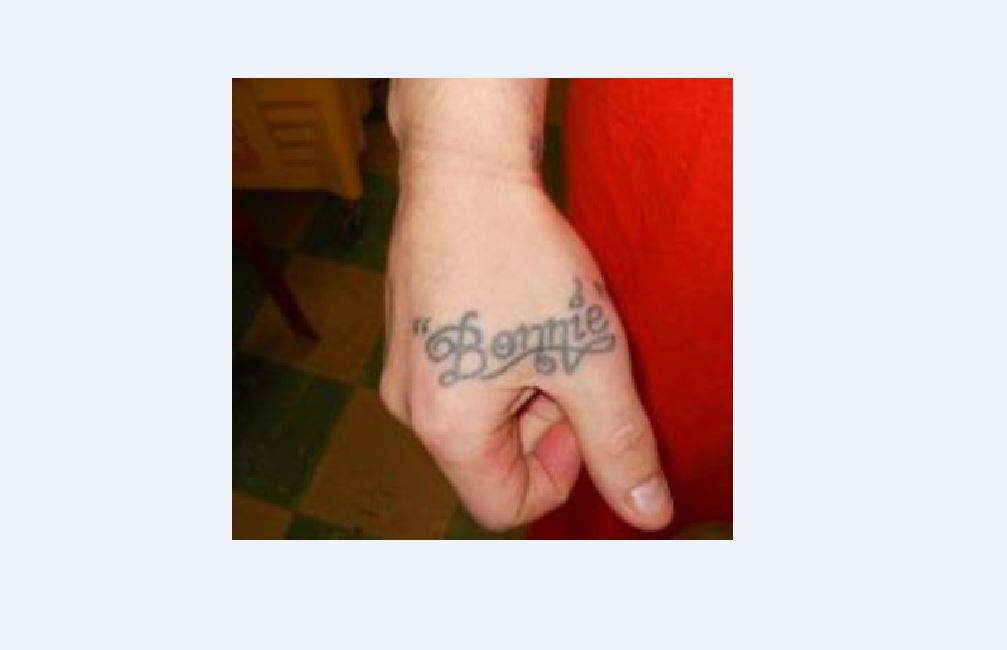 The tattoo on Darren Snell’s right hand.