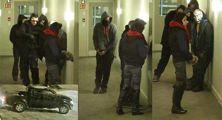 Saskatoon police are releasing surveillance images of suspects and a vehicle in the hopes that someone can identify them after a break-in and assault.