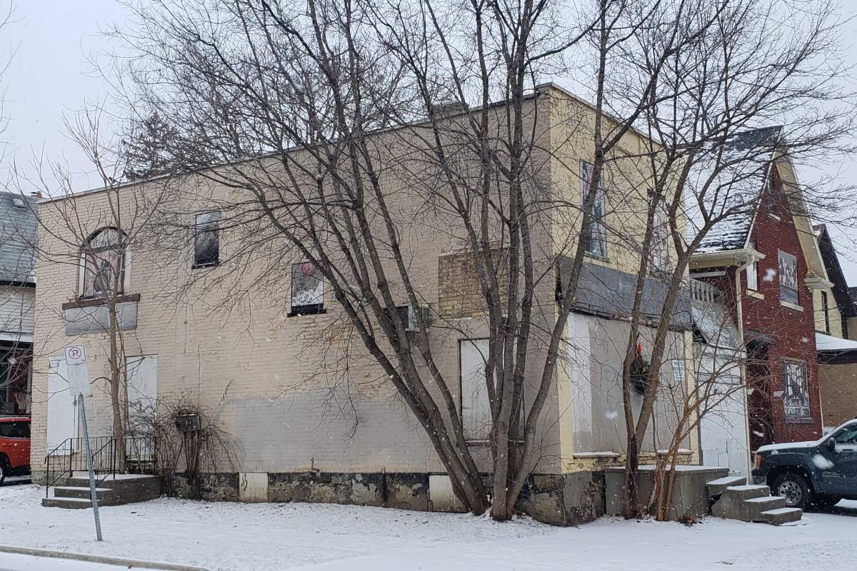 The two buildings are in the process of being torn down.