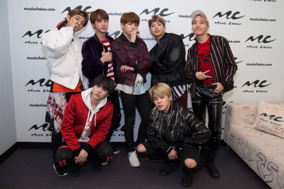 BTS visits the Music Choice Awards on March 22, 2017 in New York City.