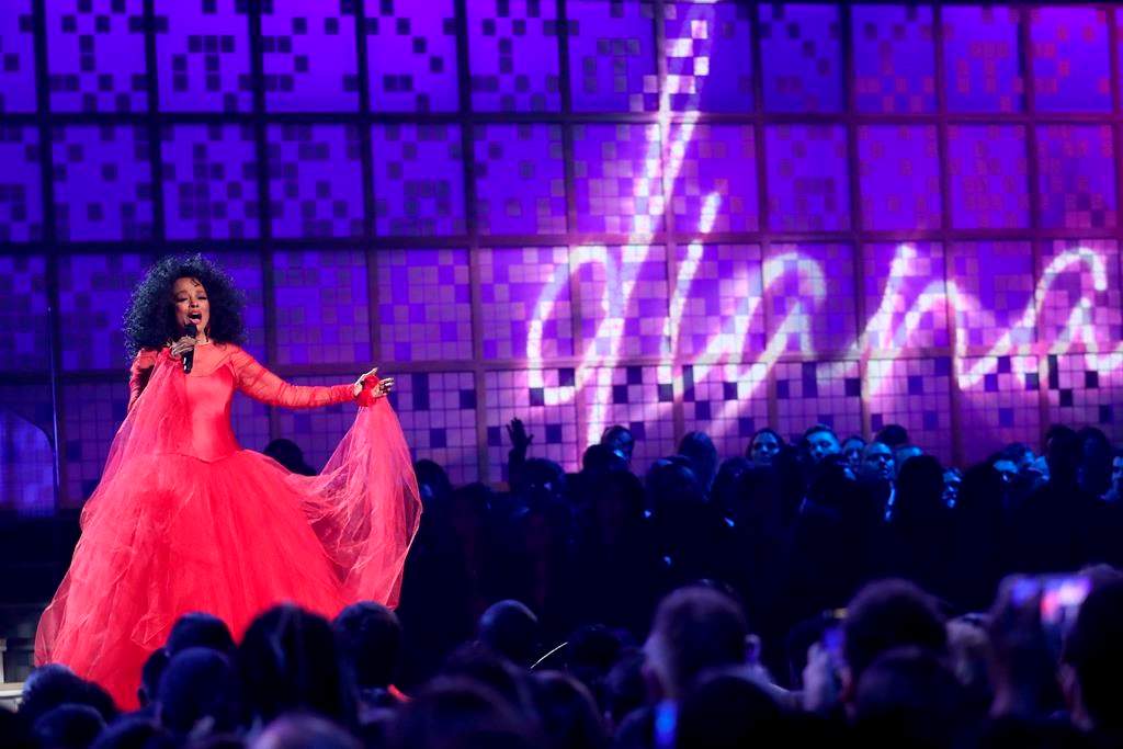Diana Ross performs a medley at the 61st annual Grammy Awards on Sunday, Feb. 10, 2019, in Los Angeles.