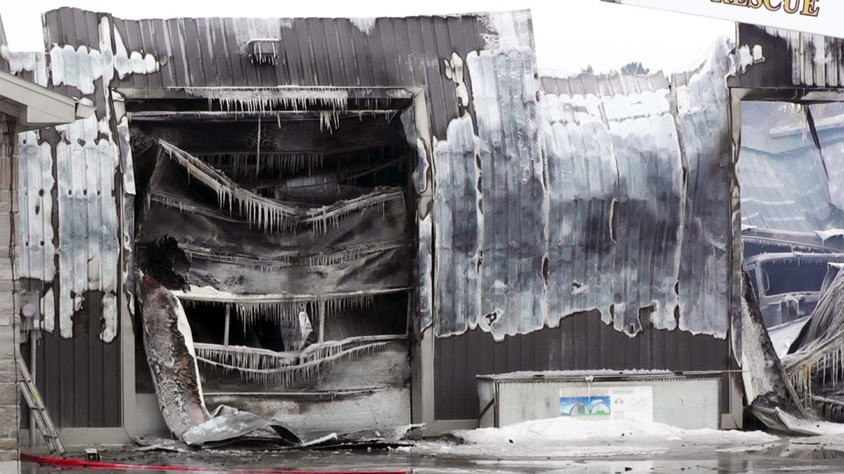 Firefighters remain on scene Wednesday morning.