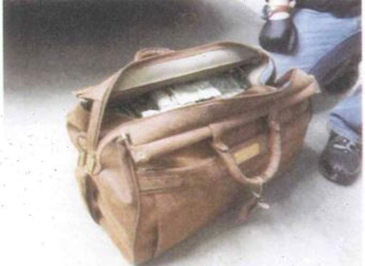 Image of cash seized on April 19, 2016, during OPP traffic stop.