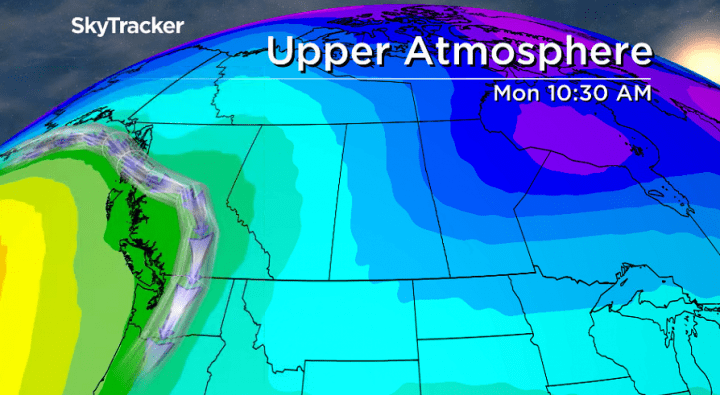 Cooler air creeps back in with an upper trough for Family Day on Monday.