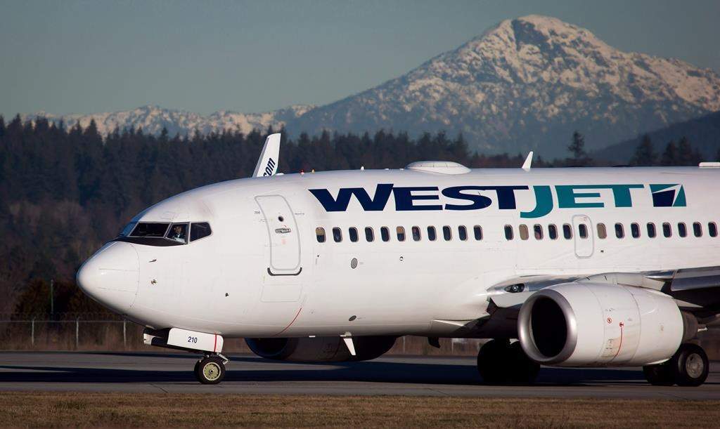 A pilot taxis a Westjet Boeing 737-700 plane to a gate after arriving at Vancouver International Airport in Richmond, B.C., on Monday February 3, 2014.