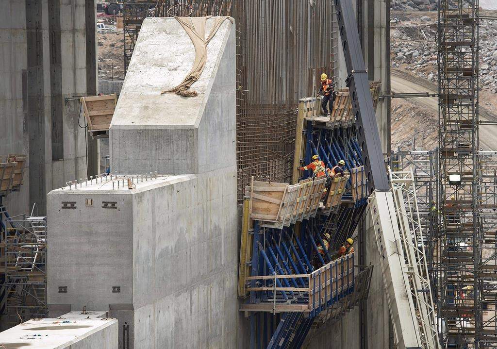 The construction site of the hydroelectric facility at Muskrat Falls, Newfoundland and Labrador is seen on Tuesday, July 14, 2015.
