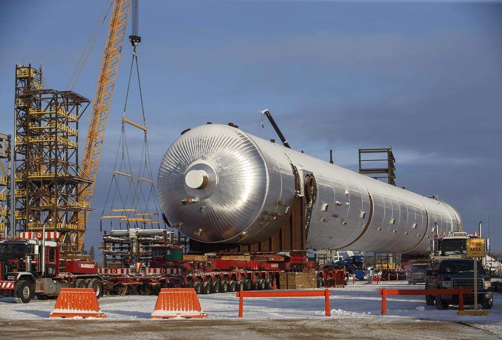 Inter Pipeline's Heartland Petrochemical Complex is shown under construction in Fort Saskatchewan, Alta., on Thursday, January 10, 2019. Inter Pipeline Ltd. says an increase in natural gas liquids processing volumes and revenue helped it report higher net income in the fourth quarter. THE CANADIAN PRESS/Jason Franson.