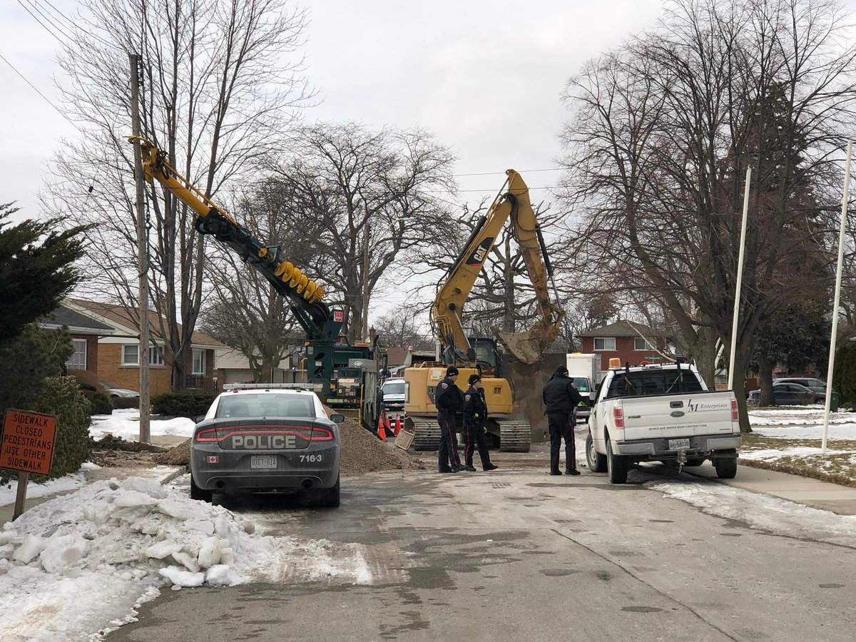 The Hamilton Fire Department  had to extricate a  worker from a trench after a construction accident.