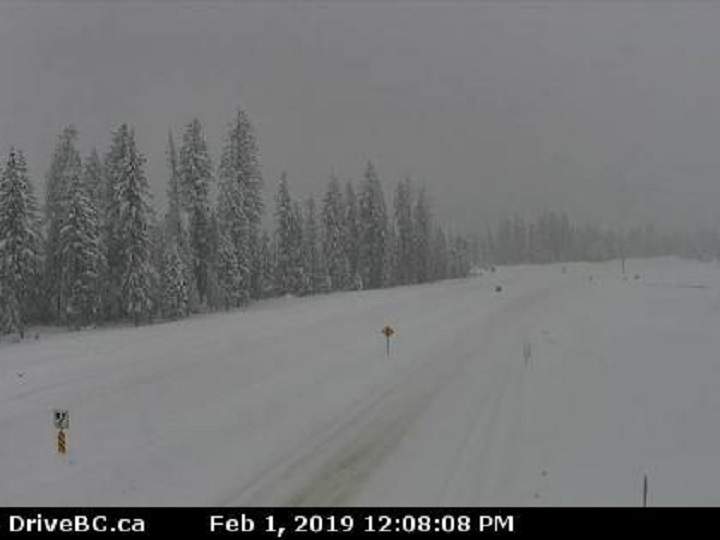 Road conditions at Donald Bridge, approximately 28 kilometres north of Golden.