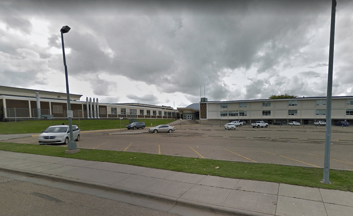 Ecole Camrose Composite High School is seen in this Google Maps screenshot.