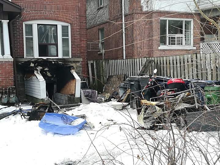 Toronto firefighters responded to a blaze in Parkdale early Saturday morning.