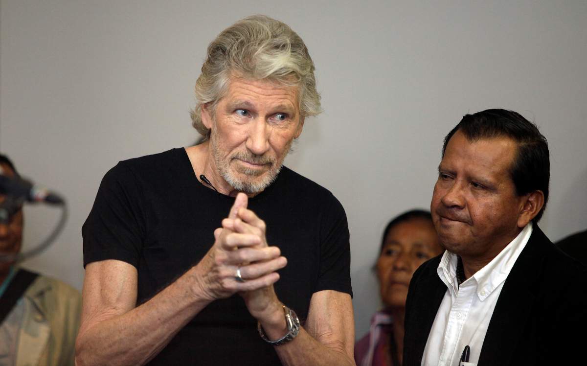 Roger Waters during a press conference in Quito, Ecuador, Tuesday, Oct. 20, 2018.
