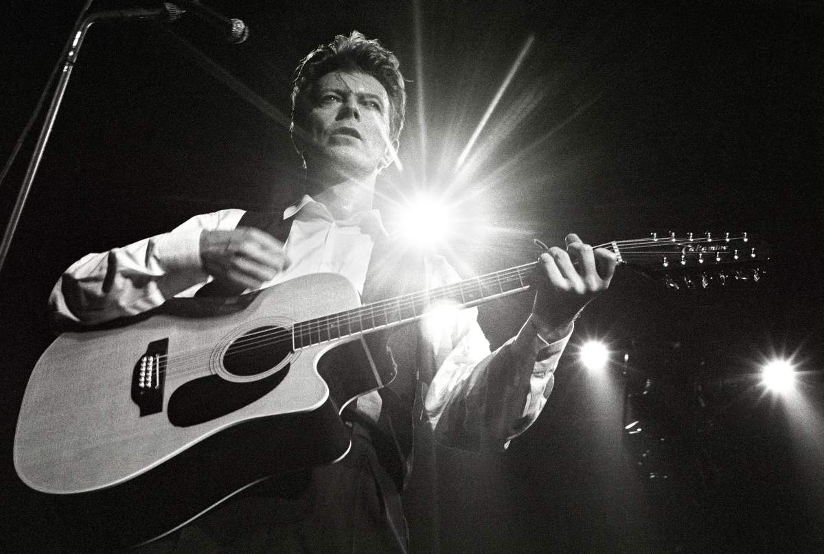 David Bowie performs live on stage at Ahoy in Rotterdam, Netherlands, during the ‘Sound + Vision tour’ on March 30, 1990.