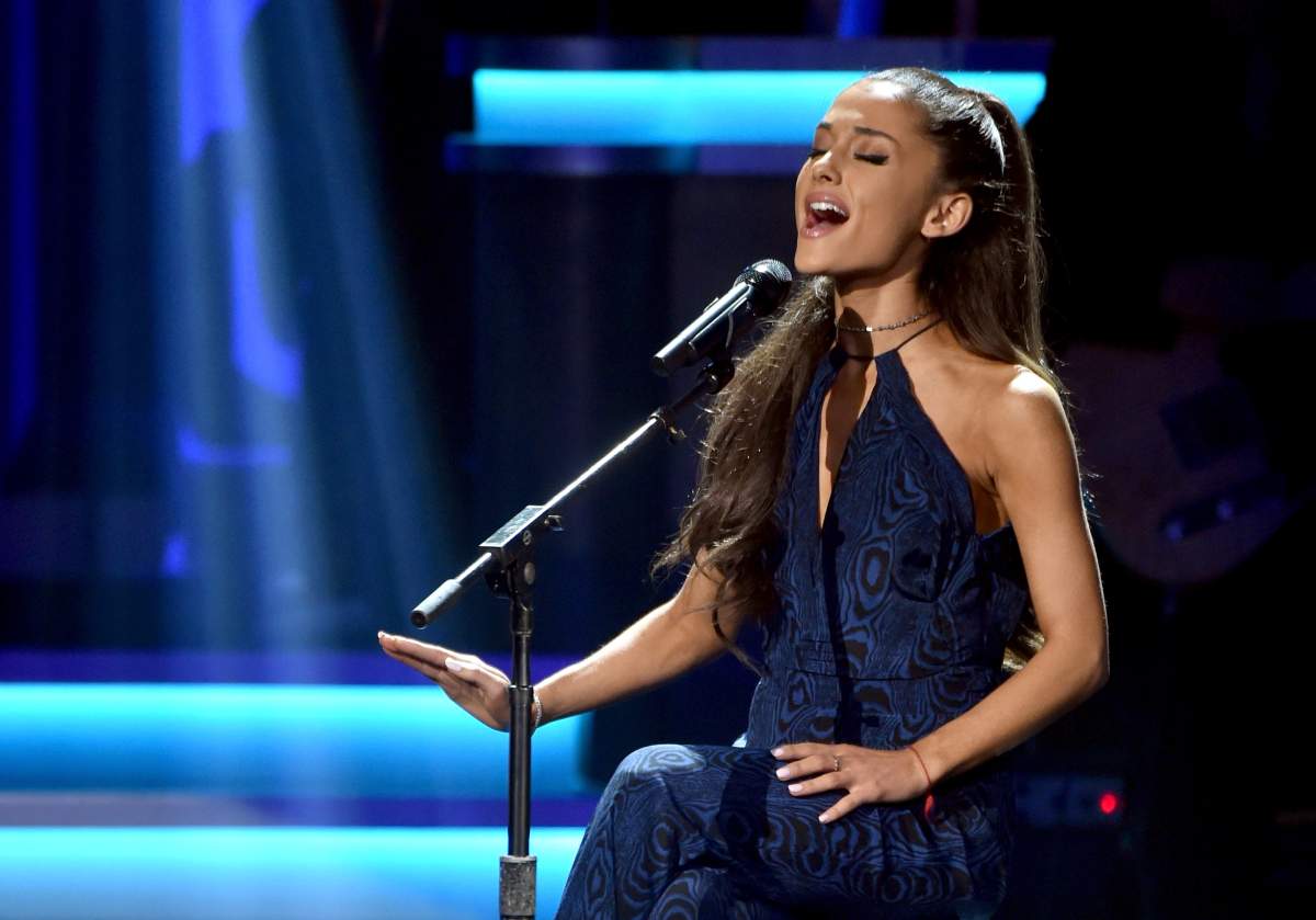Ariana Grande onstage during ‘Stevie Wonder: Songs In The Key Of Life — An All-Star Grammy Salute’ at Nokia Theatre live on Feb. 10, 2015, in Los Angeles, Calif.