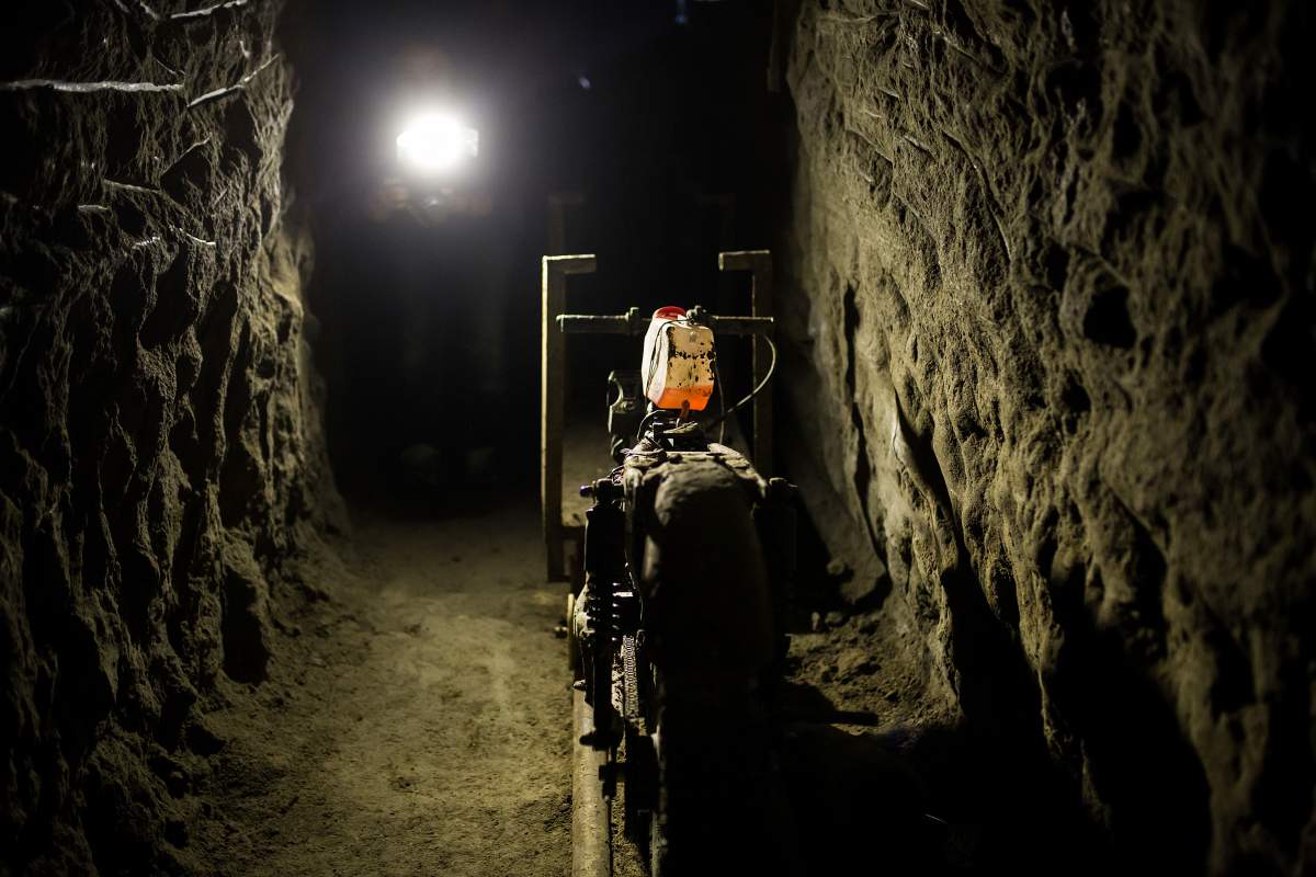 A view of a motorcycle adapted to a rail that was used by Mexican drug trafficker Joaquin ‘El Chapo’ Guzman to move through a tunnel that according to the authorities he used to escape from Mexican Maximum Security Prison.