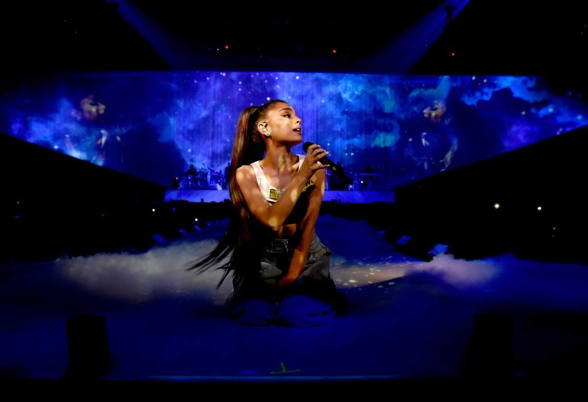 Ariana Grande performs on stage during the ‘Dangerous Woman’ tour opener at Talking Stick Resort Arena on Feb. 3, 2017, in Phoenix, Ariz.