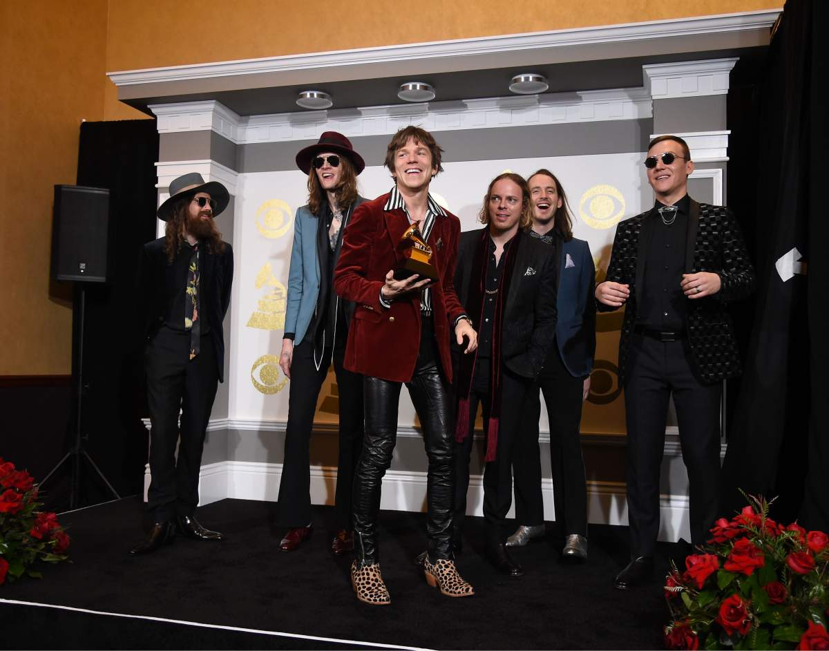 Cage The Elephant win a Grammy for Best Rock Album ‘Tell Me I’m Pretty’ during the 59th Grammy Awards at Staples Center on Feb. 12, 2017, in Los Angeles, Calif.