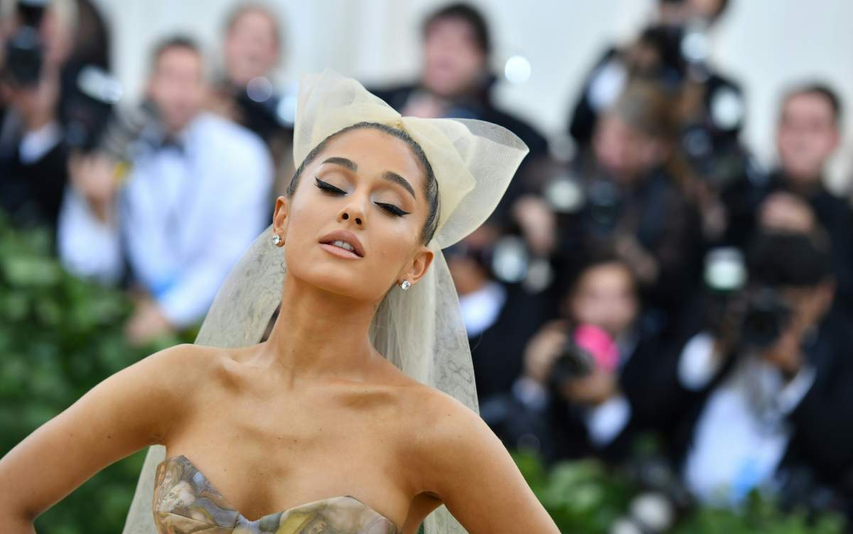 Ariana Grande arrives for the 2018 Met Gala on May 7, 2018, at the Metropolitan Museum of Art in New York City.