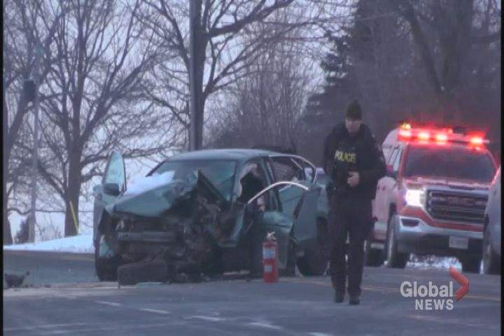 One of two vehicles in the head-on collision.