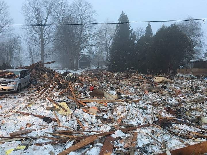 House on 9 Maple Grove Rd. destroyed following explosion.
