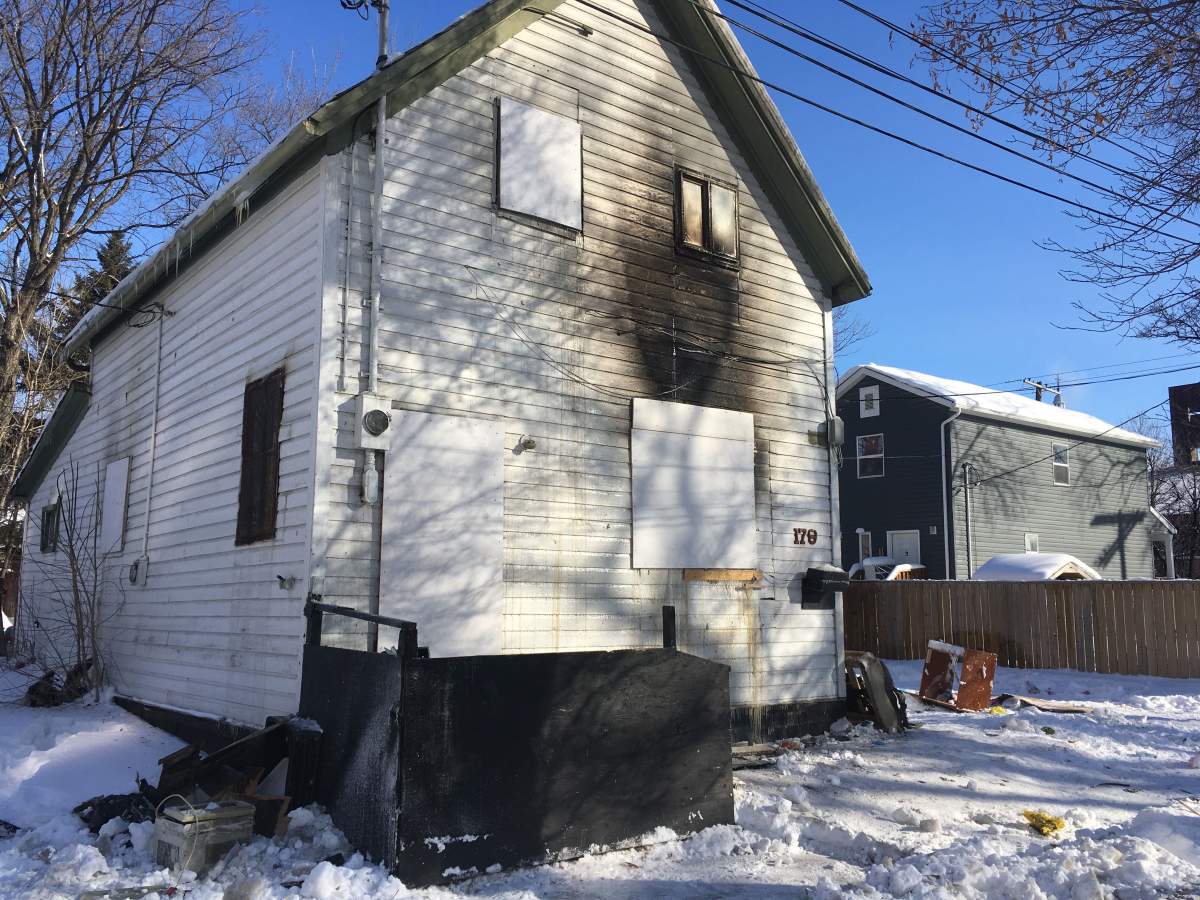 Fire damage on the home