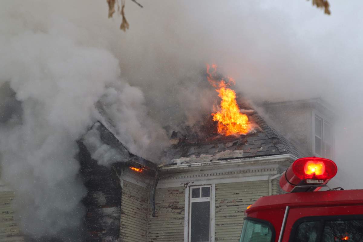 Firefighters in Brandon battled a blaze Tuesday.