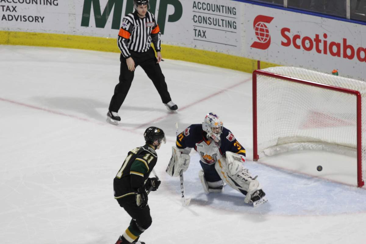 Connor McMichael scores the shootout winner.