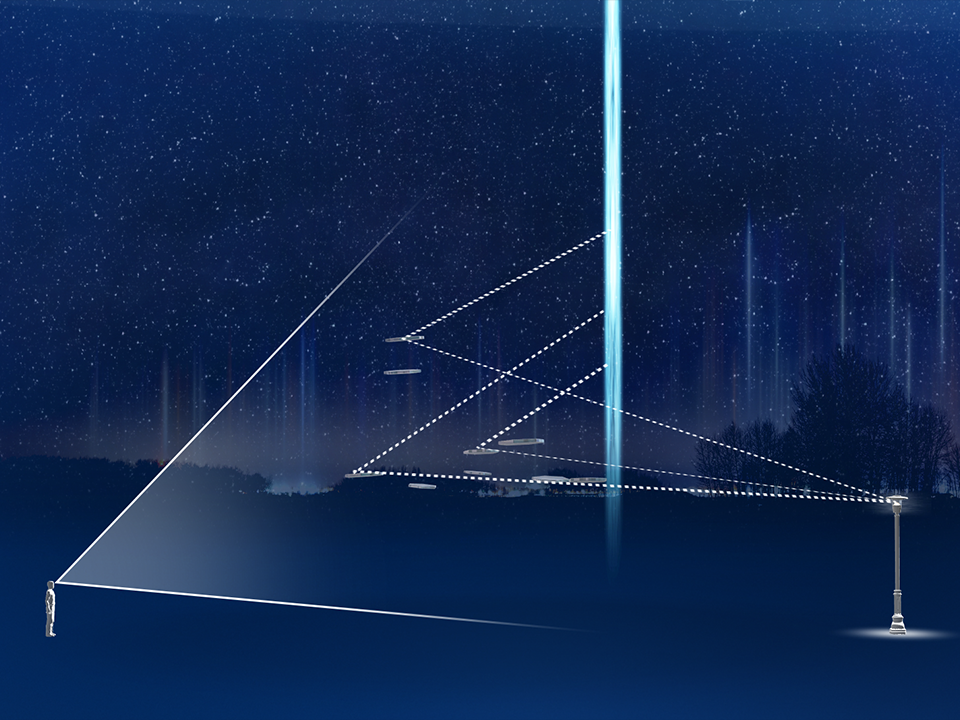 A graphic illustrates how light pillars form. (Cody Coates/Global News)
