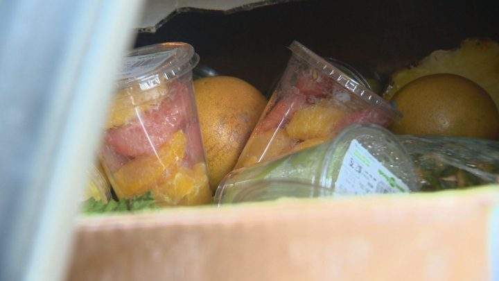 Potentially wasted food is passed along to local farmers to use to feed animals.