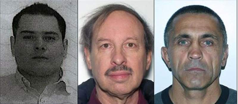 Francisco Javier Jiminez Guerrero, 35, Frederick Rayman, 77, and Victor Vargotskii, 56 are wanted by RCMP.