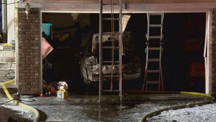 No one was injured after a garage fire in northwest Calgary on Wednesday.