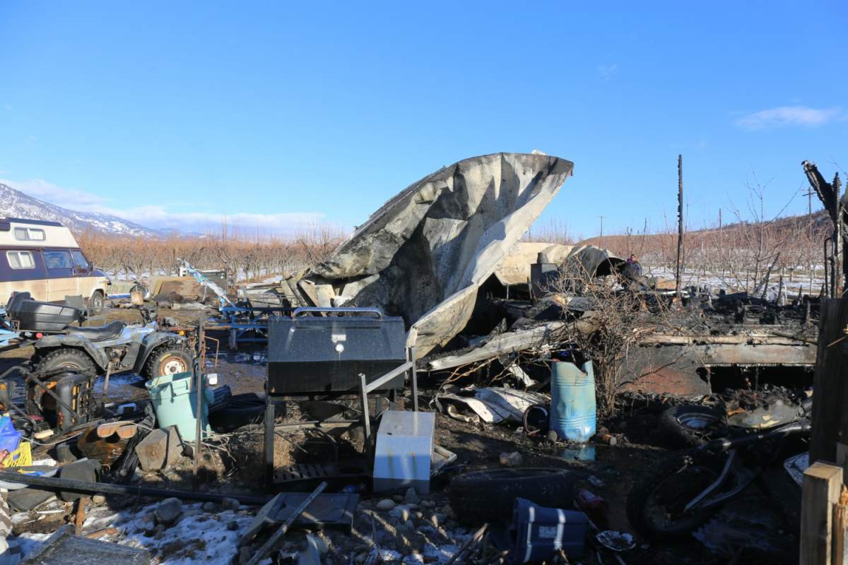 A fire devastated a single-wide mobile home early Monday morning in Oliver. Nobody was home at the time. 