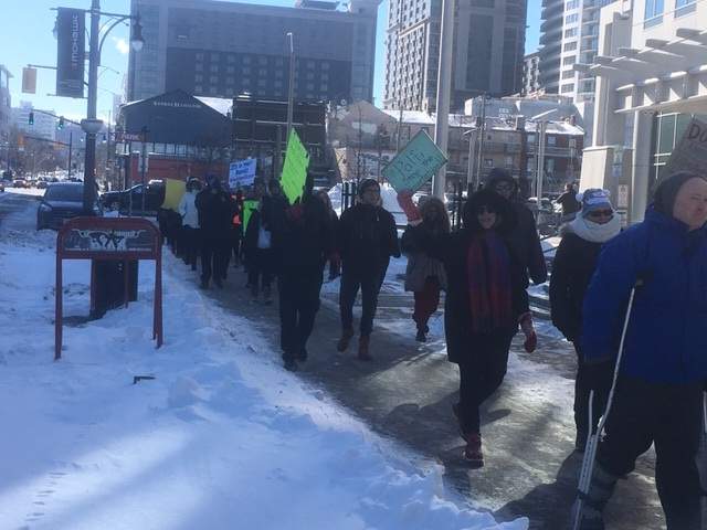 Supporters of a Hamilton family who faces an imminent deportation order rallied outside of the Bay Street federal building on Friday.