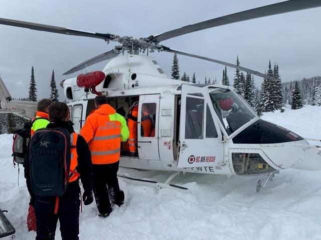 Injured snow biker rescued by helicopter near Lumby, B.C. - image