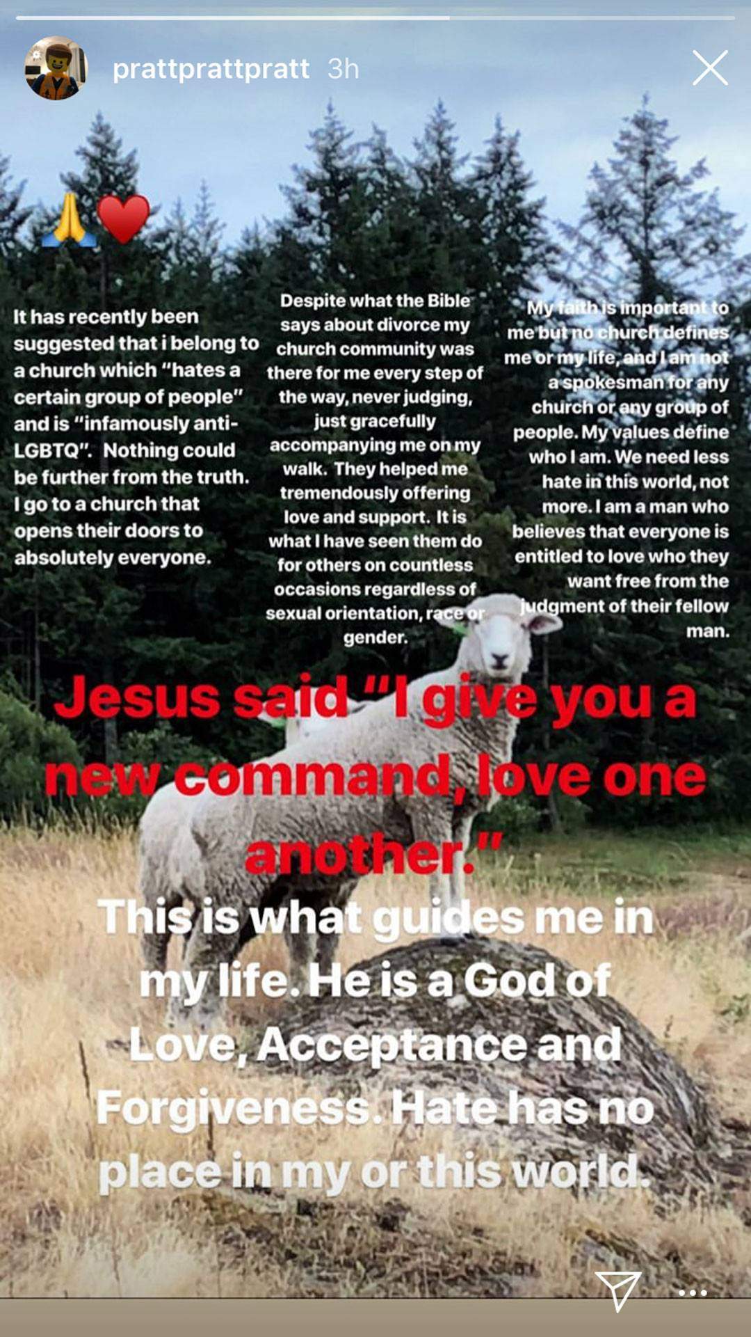 Chris Pratt Instagram / Screenshot