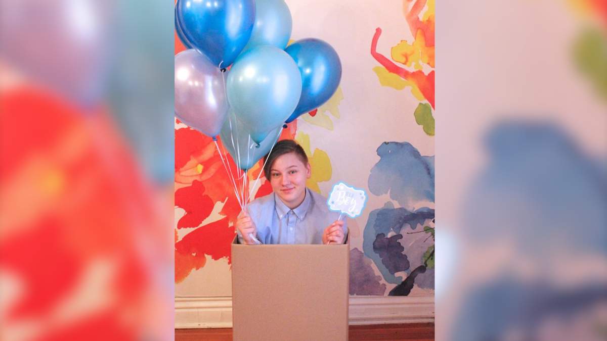 A Louisville, Ky., mom staged a gender reveal photoshoot to celebrate her 20-year-old transgender son.